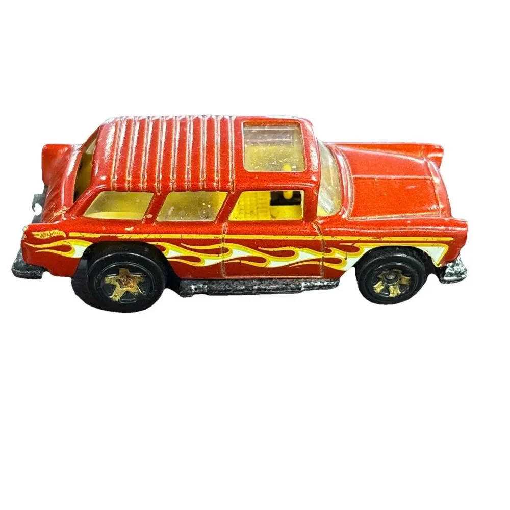 Hot Wheels 1955 Chevy Nomad C.1969 Mattel Orange With Flames Modern Reproduction